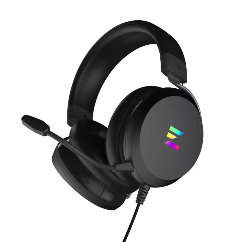 Ausinės Zalman ZM-HPS610 su RGB apšvietimu, laidinės, žaidimams, juodos