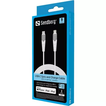 Sandberg USB-C PD į Lightning MFI 2M PRO laidas 2m Lightning USB C