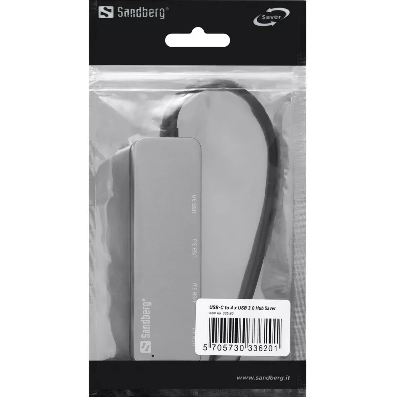 USB Hub Sandberg USB-C į 4 x USB 3.0 Hub SAVER