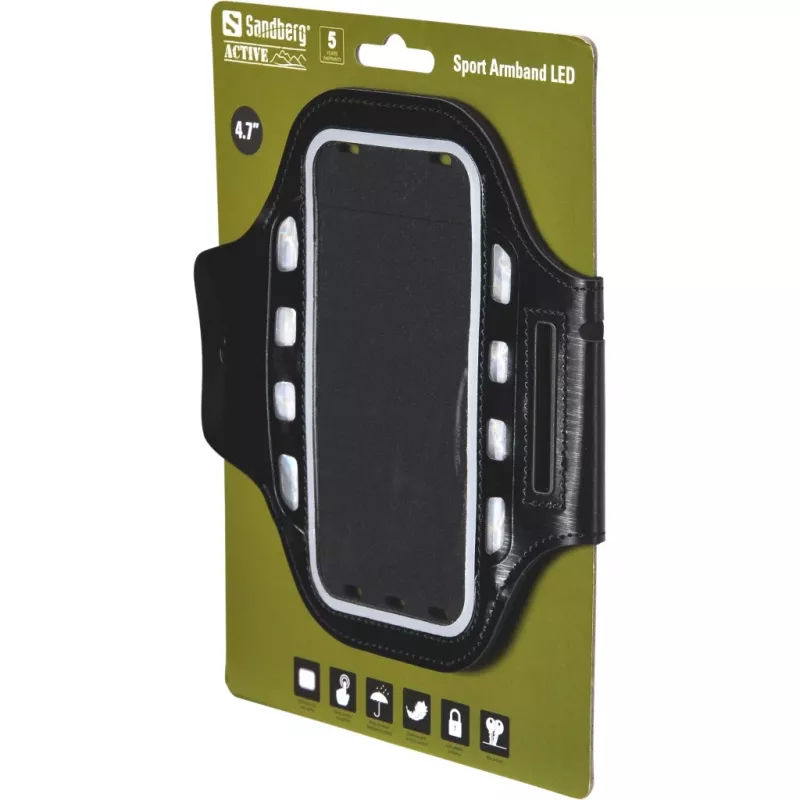 Dėklas ant rankos Sandberg Sport Armband LED 4.7''