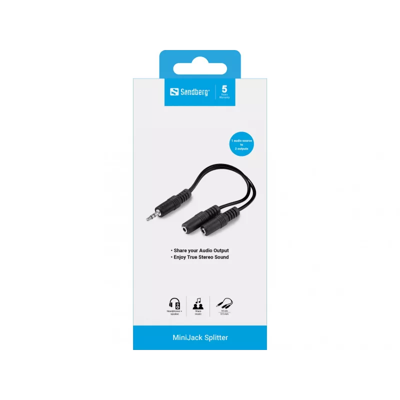 Garso skirstytuvas Sandberg MiniJack 1->2 502-16