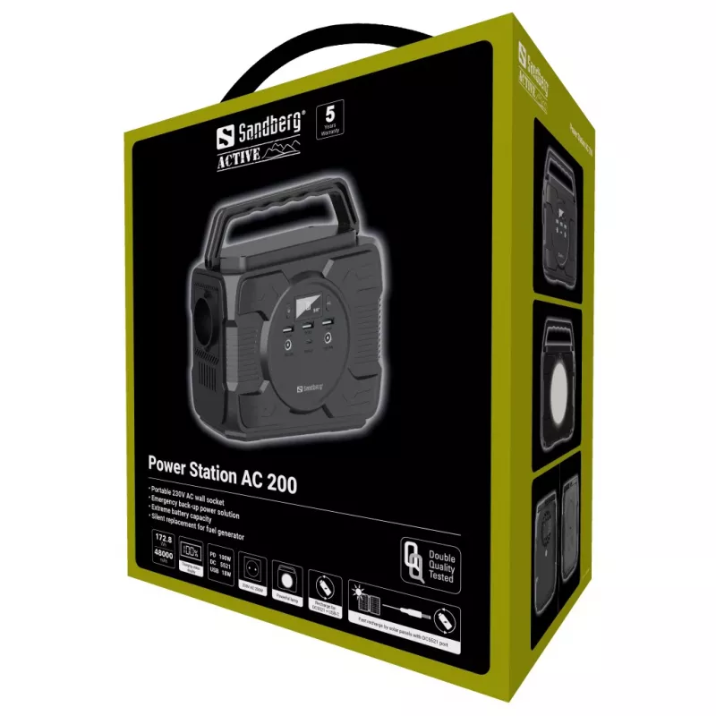 Nešiojama baterija Sandberg Power Station AC 200, 48000 mAh