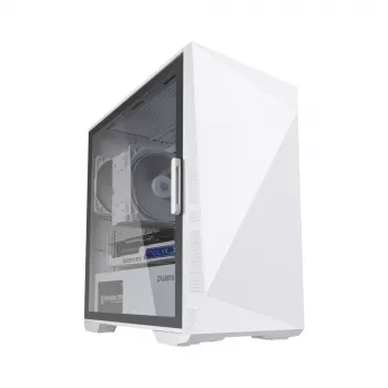Zalman Z1 Iceberg White - mATX vidutinis bokštas kompiuterio korpusas / Iš anksto sumontuoti 2 x 120 mm ventiliatoriai Mini bokšte