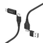 Hama 00201537 USB laidas USB 2.0 1.5 m USB A/USB C USB C/Micro-USB B juodas