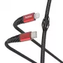 Hama Extreme Lightning į USB-C laidas 1,5 m 3A juoda raudona