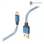 USB laidas Hama Reflective USB 2.0 1,5 m USB A Micro-USB B mėlynas