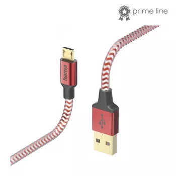 Hama Reflective USB kabelis USB 2.0 1,5 m USB A Micro-USB B raudonas