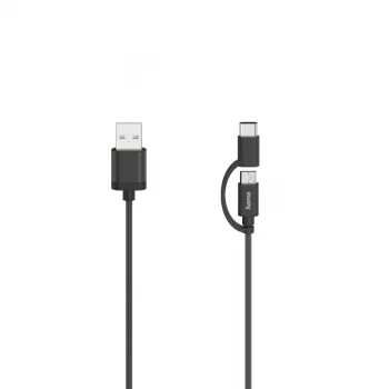 Hama 00200616 USB laidas USB 2.0 0,75 m USB A / USB C & Micro-USB A juodas