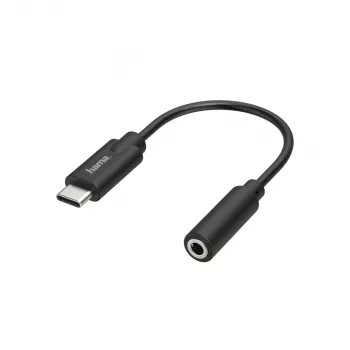 Hama 00205282 mobiliojo telefono kabelis juodas USB C 3,5 mm