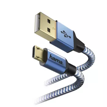 Hama 00178289 USB 2.0 laidas 1,5 m USB A – Micro-USB B mėlynas