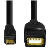Hama 173892 USB kabelis USB 2.0 0,15 m Micro-USB B USB A Juoda