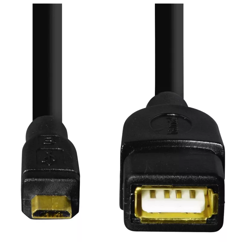 Hama 173892 USB kabelis USB 2.0 0,15 m Micro-USB B USB A Juoda