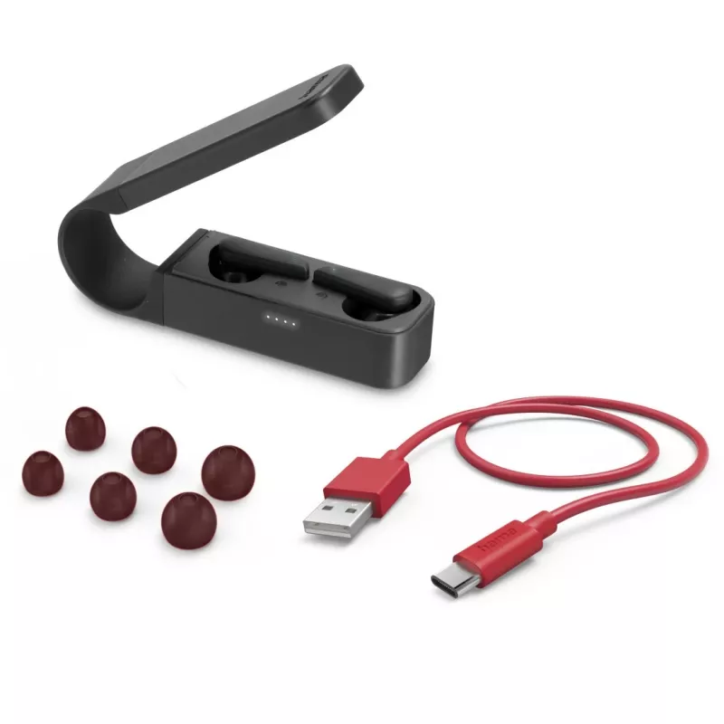 Hama Spirit Pocket belaidės ausinės TWS į ausį, juodos
