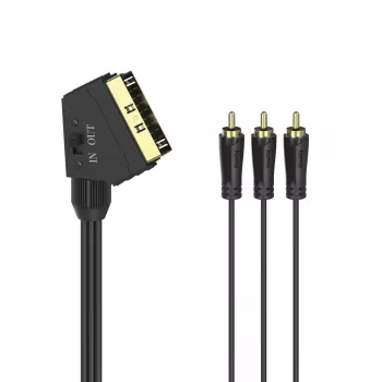 Hama 00205156 SCART kabelis 1,5 m 3 x RCA juodas