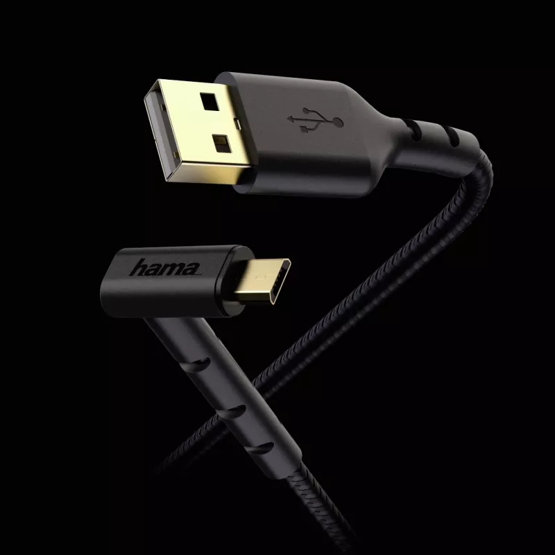 Hama Stand USB kabelis USB 2.0 1,5 m USB A Micro-USB B juodas