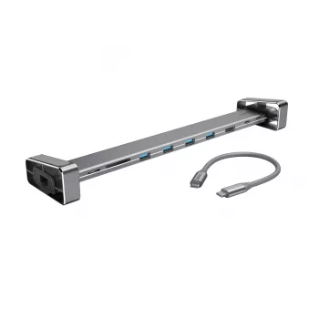 Hama 00200103 USB-C stotelė nešiojamam kompiuteriui, USB 3.2 Gen 1, pilka