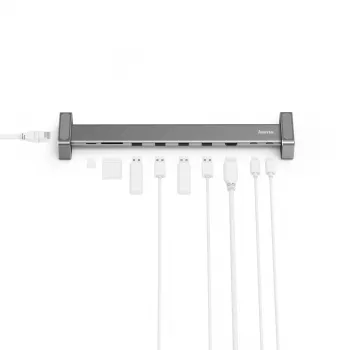 Hama 00200103 USB-C stotelė nešiojamam kompiuteriui, USB 3.2 Gen 1, pilka