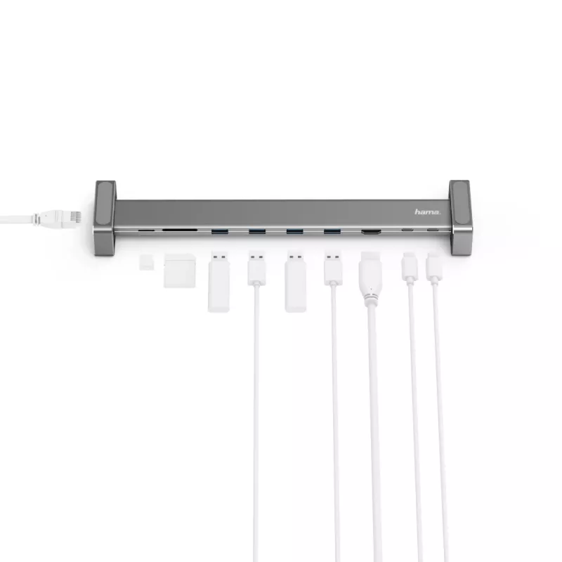 Hama 00200103 USB-C stotelė nešiojamam kompiuteriui, USB 3.2 Gen 1, pilka