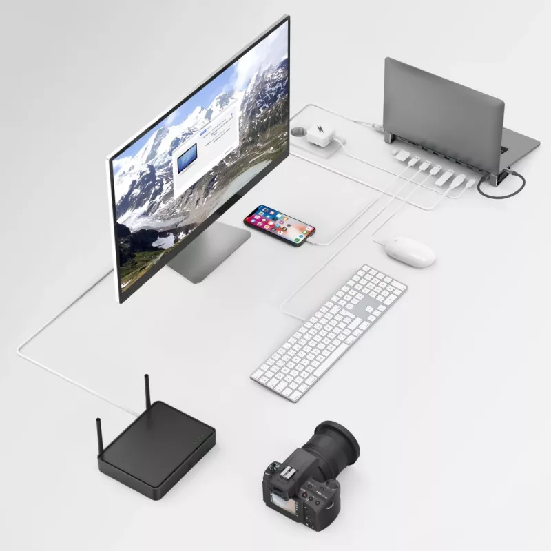 Hama 00200103 USB-C stotelė nešiojamam kompiuteriui, USB 3.2 Gen 1, pilka