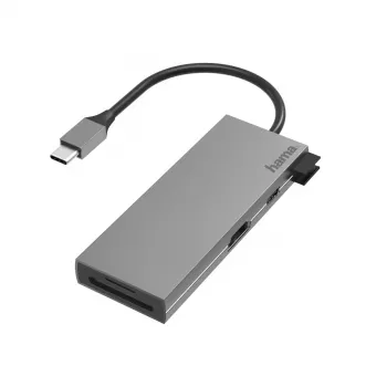 Hama 00200110 USB-C dokas / prievadų plėtinys USB 3.2 Gen 1 pilka