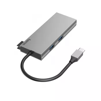 Hama 00200110 USB-C dokas / prievadų plėtinys USB 3.2 Gen 1 pilka