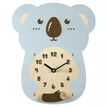Hama Koala mechaninis švytuoklinis laikrodis, mėlynas, rudas, medinis