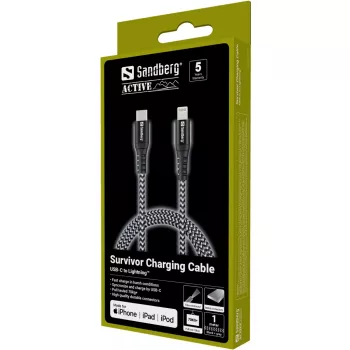 Sandberg Survivor USB-C PD>Lightning 1 m laidas 1 m 28 g