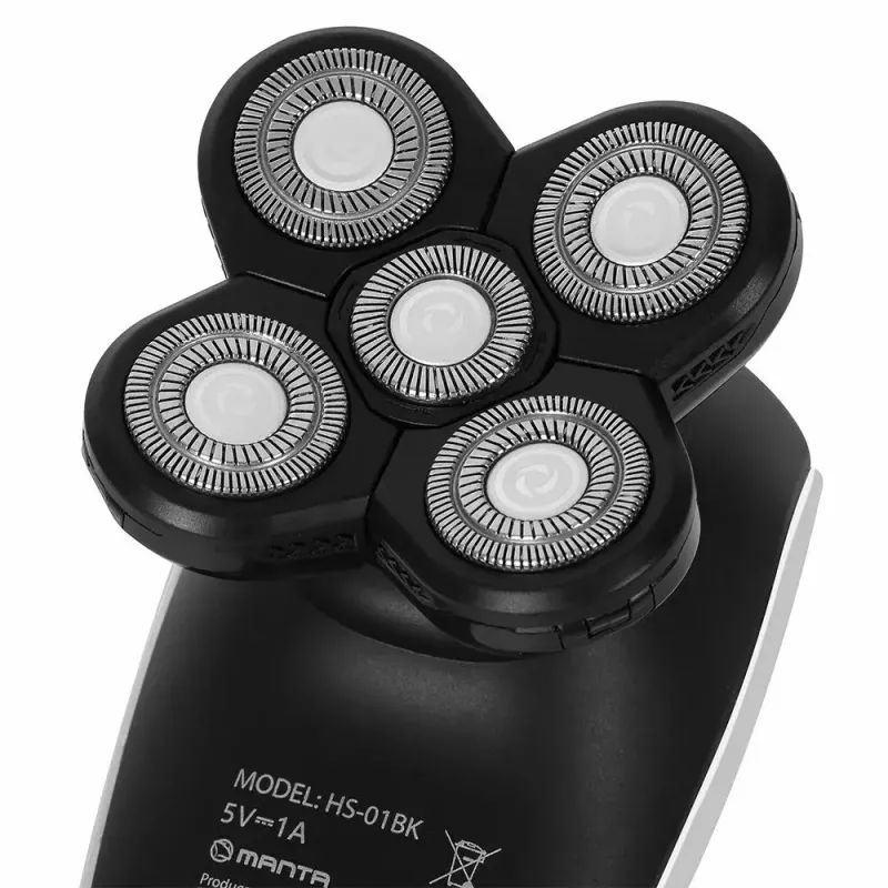 Manta HS-01BK Shavio galvos ir barzdos skutimo rinkinys, juodas/chromuotas