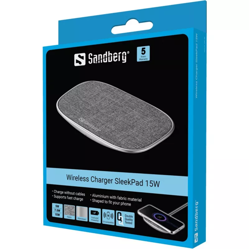 Belaidis įkroviklis Sandberg SleekPad 15W patalpoms USB universalus