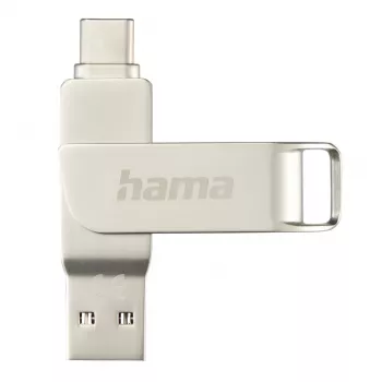 Hama C-Rotate Pro USB atmintukas 128 GB USB Type-A / USB Type-C 3.2 Gen 1 sidabrinis