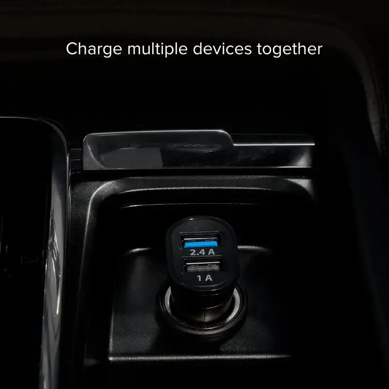 Automobilinis USB įkroviklis SBS Mobile TECR2USB24AFAST – 2×USB, 2,4 A, juodas