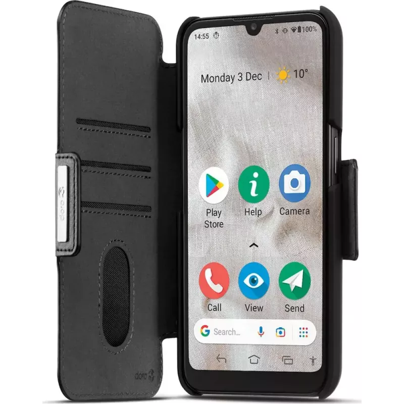 Mobiliojo telefono dėklas Bigben Connected DOROFOLIO8100N juodas, skirtas Doro 8100/8110