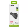 Automobilinis įkroviklis SBS Mobile TECRPD25W – cigarečių degtuko lizdui, 12–24V, 1×USB-A, 1×USB-C, greitas įkrovimas, juodas