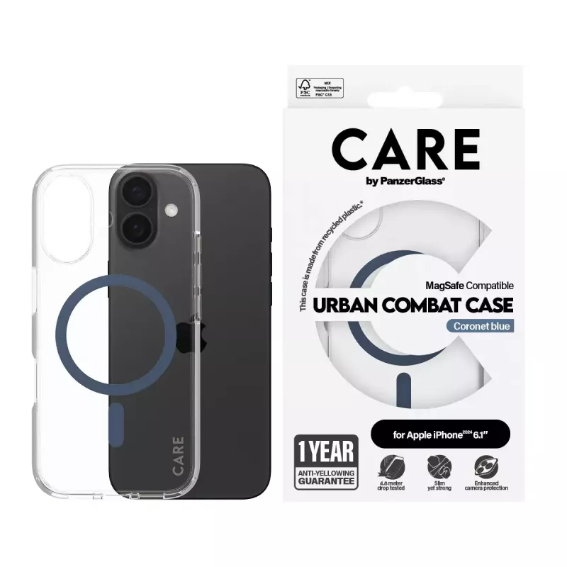 Dėklas PanzerGlass CARE by Flagship Case Urban Combat Blue MagSafe iPhone '24 6.1 colio