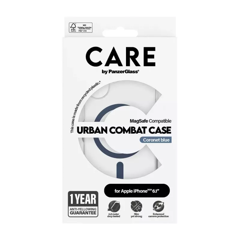 Dėklas PanzerGlass CARE by Flagship Case Urban Combat Blue MagSafe iPhone '24 6.1 colio
