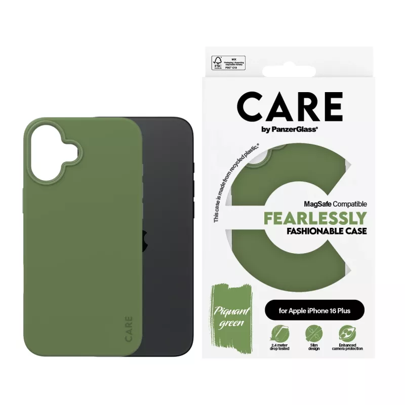 PanzerGlass CARE™ by ® Dėklas Green su MagSafe, iPhone 16 Plus, Žalias