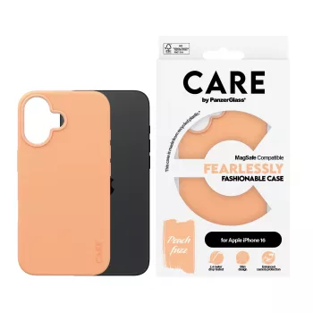 PanzerGlass CARE by ® Fashionable Case Peachy permatomas dėklas iPhone 16 su MagSafe