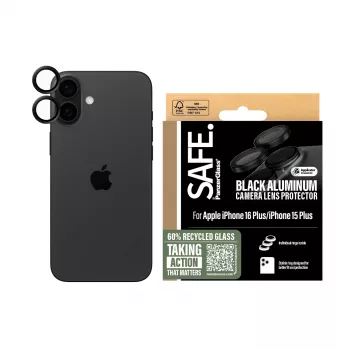 PanzerGlass SAFE. apsauginis objektyvo stikliukas iPhone 16 | 16 Plus juodas