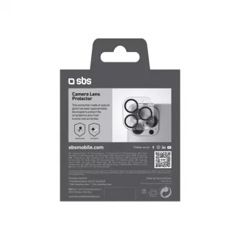 SBS TECAMGLIP16PK apsauginis stiklas ekranui ir kameros lęšiams, iPhone 16 Pro/Pro Max, atsparus įbrėžimams, permatomas