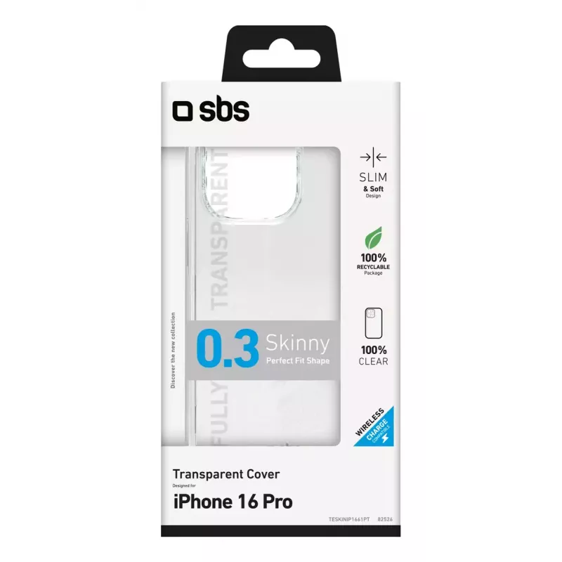 Dėklas telefonui SBS TESKINIP1661PT, iPhone 16 Pro, permatomas