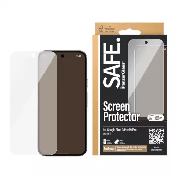 Apsauginis stiklas PanzerGlass SAFE. Google Pixel 9 | 9 Pro Ultra-Wide Fit atsparus įbrėžimams ir smūgiams