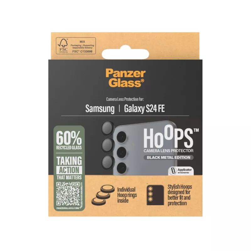 PanzerGlass® Hoops® kameros lęšių apsauga juoda Samsung Galaxy S24 FE