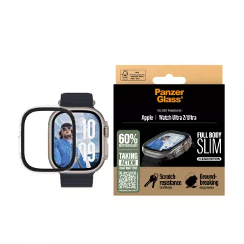 PanzerGlass ® Dėklas Full Body Slim Skaidrus Apple Watch Ultra 3 | Ultra 2 | Ultra | 49mm