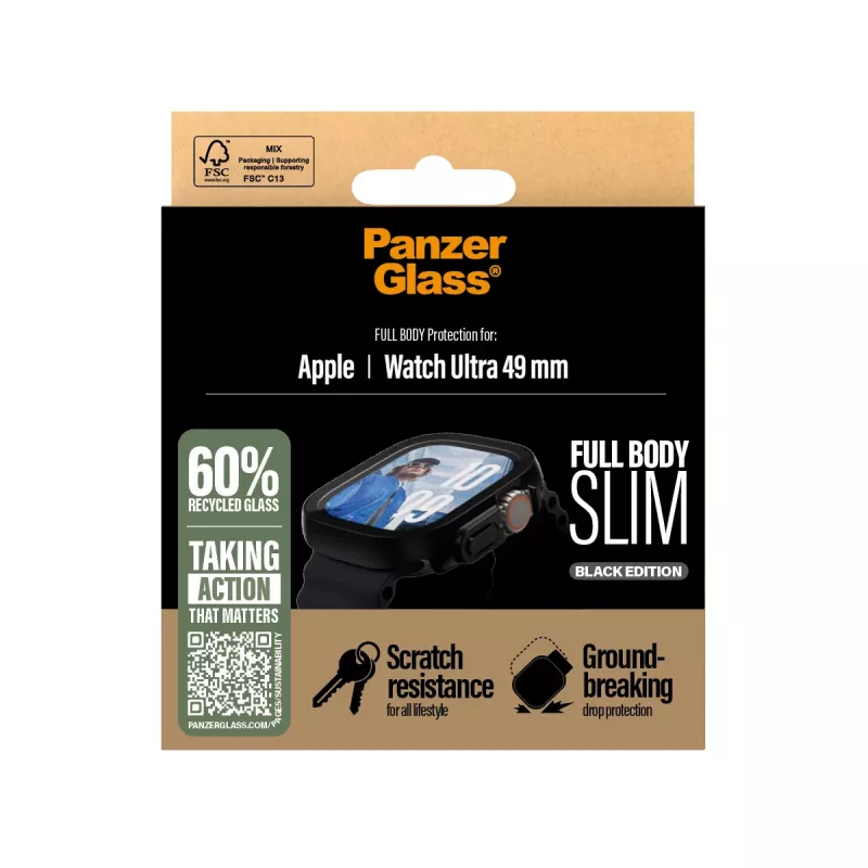 PanzerGlass ® Snappie Full Body Slim Black Apple Watch Ultra 3 | Ultra 2 | Ultra | 49 mm