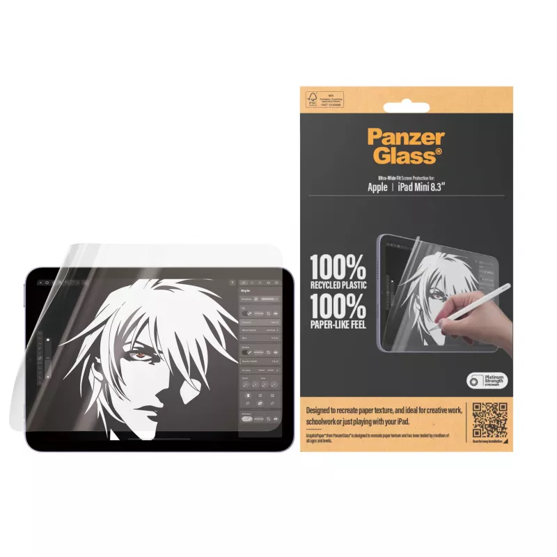 PanzerGlass ® GraphicPaper® Ekrano apsauga iPad Mini 8,3'' (2021, 2024) | Ultra-Wide Fit