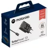 MOTOROLA TurboPower 33W sieninis įkroviklis su USB-A–USB-C kabeliu, juodas
