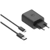 MOTOROLA TurboPower 33W sieninis įkroviklis su USB-A–USB-C kabeliu, juodas