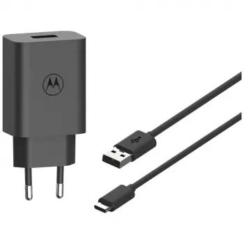 MOTOROLA TurboPower 33W sieninis įkroviklis su USB-A–USB-C kabeliu, juodas
