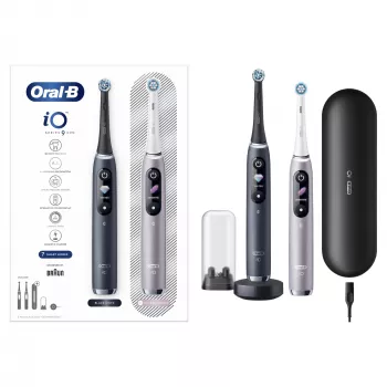 Rotacinė-osciliacinė dantų šepetėlis Oral-B iO 80363731 Juodas Sidabrinis Suaugusiems Dantenų priežiūra Jautrūs dantys Balinimas