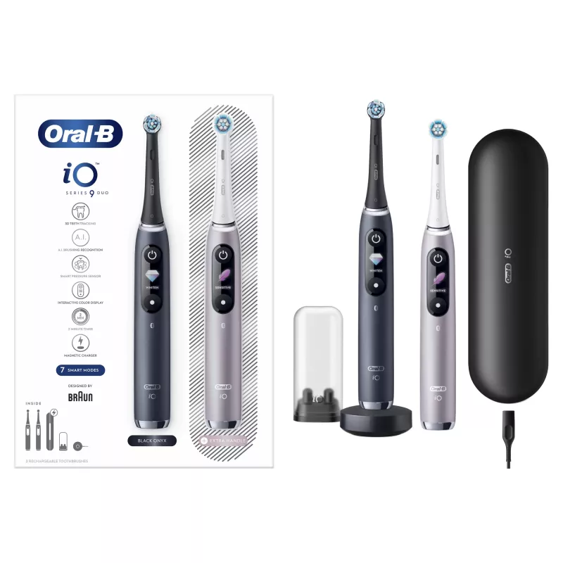 Rotacinė-osciliacinė dantų šepetėlis Oral-B iO 80363731 Juodas Sidabrinis Suaugusiems Dantenų priežiūra Jautrūs dantys Balinimas
